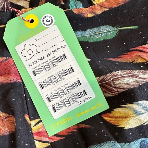 FARM RIO NWOT Feather Print Minidress - Picture 5 of 10